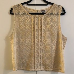 Chelsea28 White embroidered crop tank top